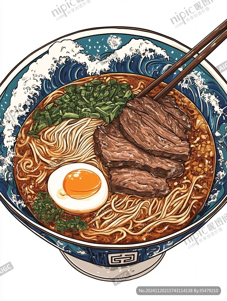 牛肉面插画