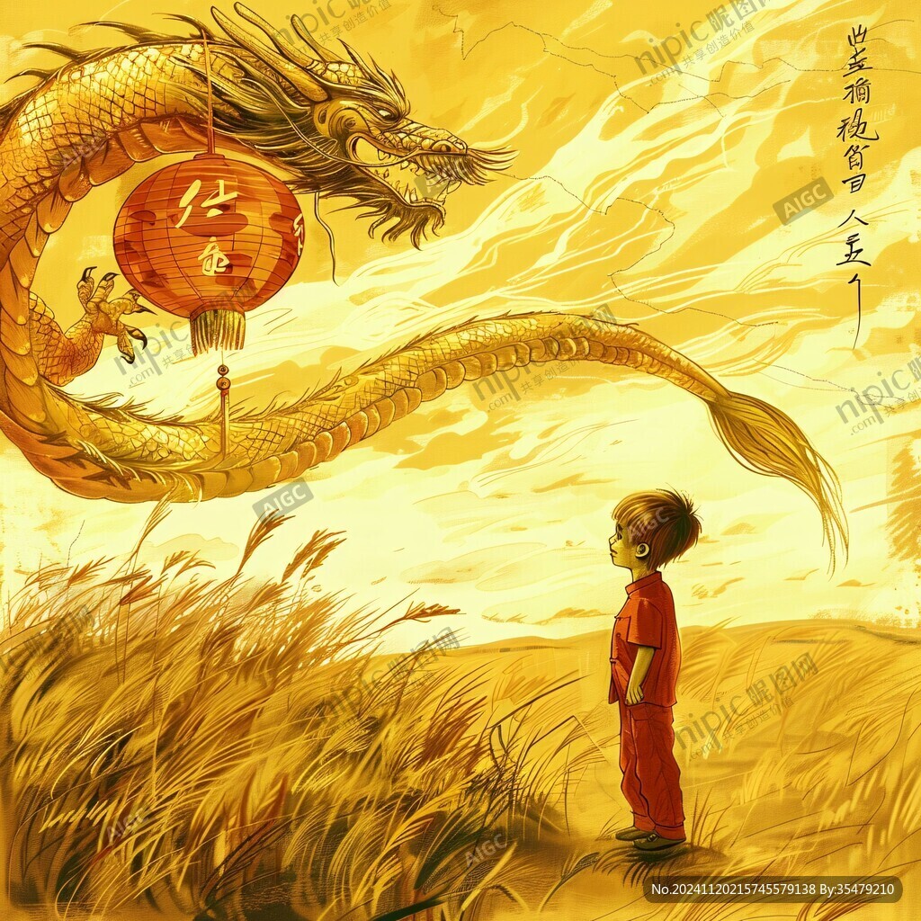 龙年插画龙抬头