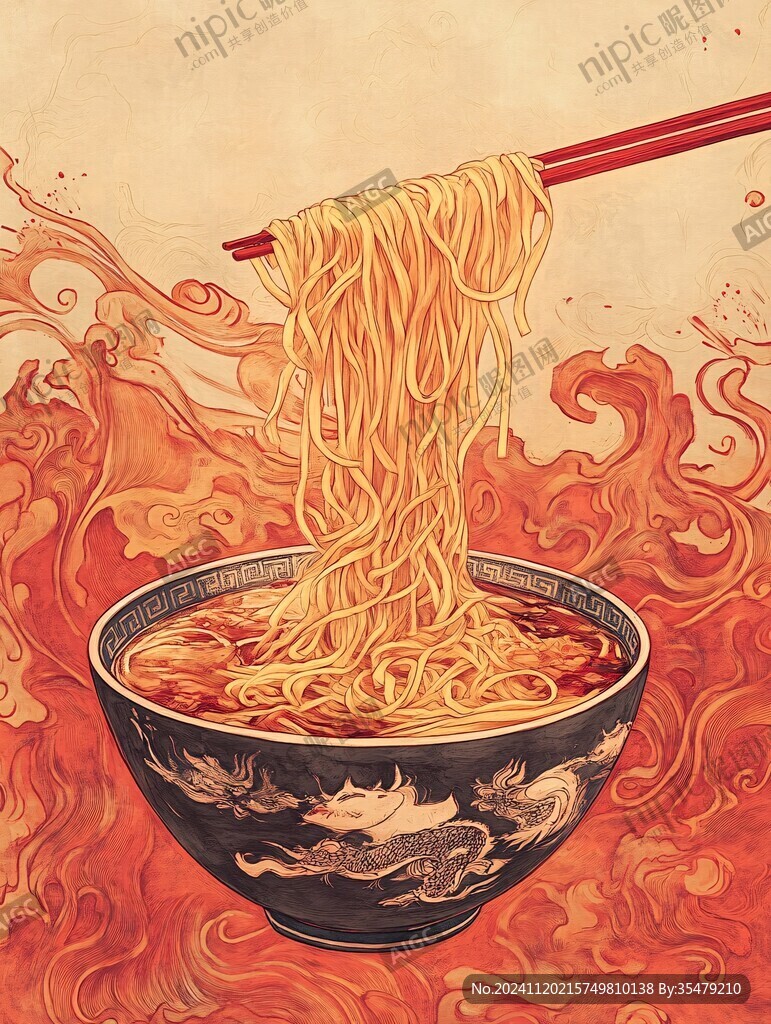 热干面插画