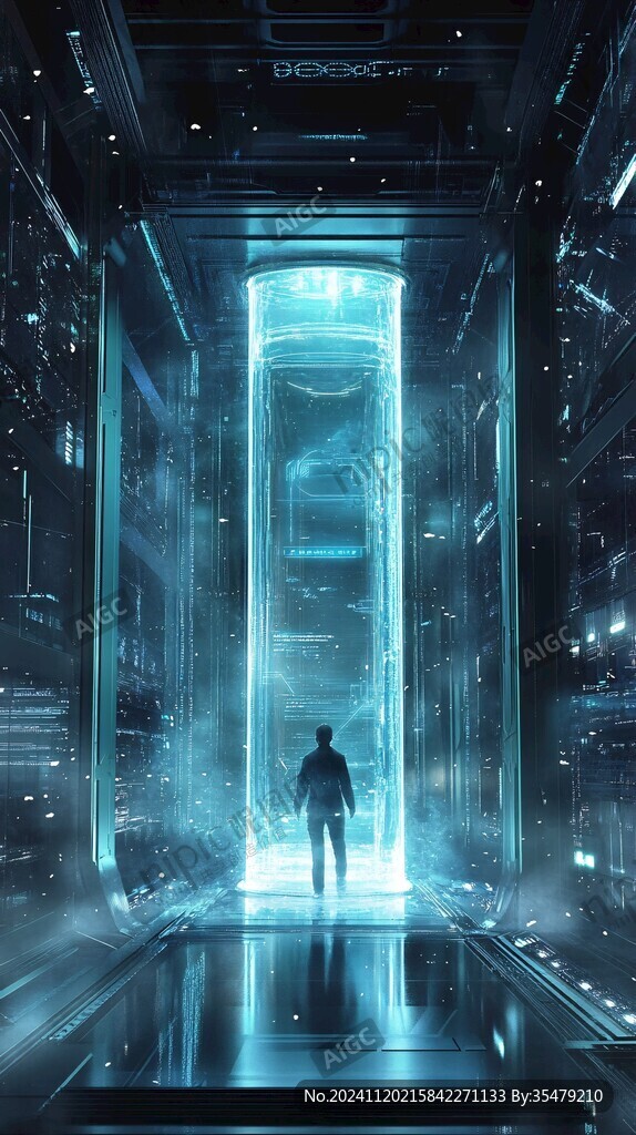 科幻灯光走廊