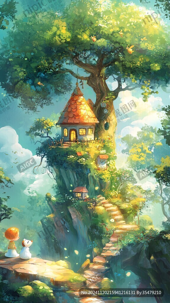 秘密树屋插画