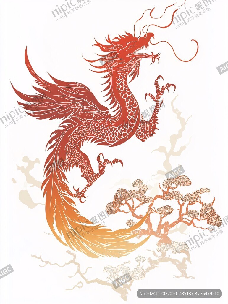 龙凤吉祥插画设计