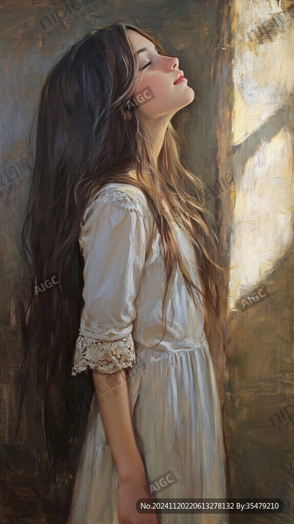 唯美人物油画