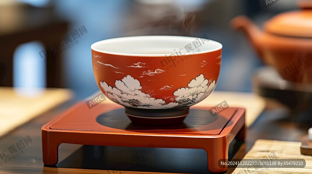 矾红茶碗