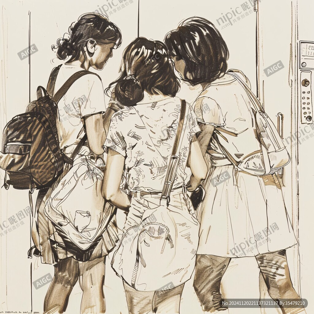 八零年代女孩插画