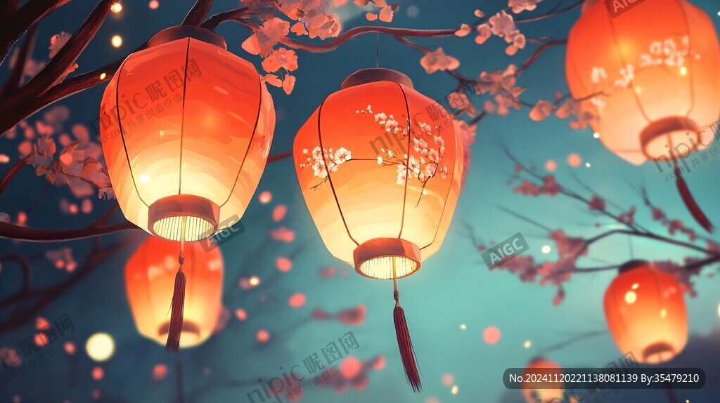 花灯插画