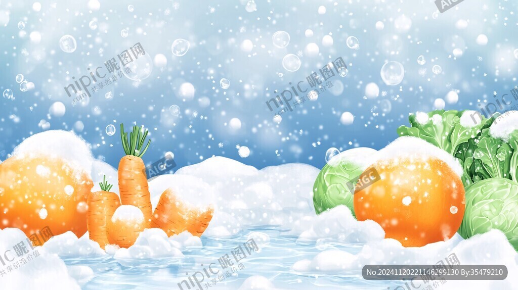 雪中的蔬菜