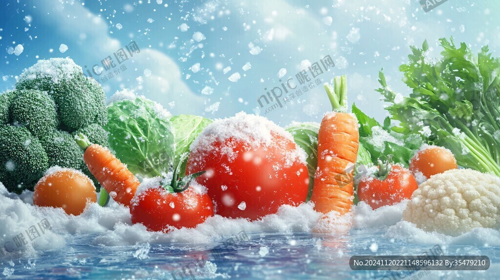 雪中的蔬菜