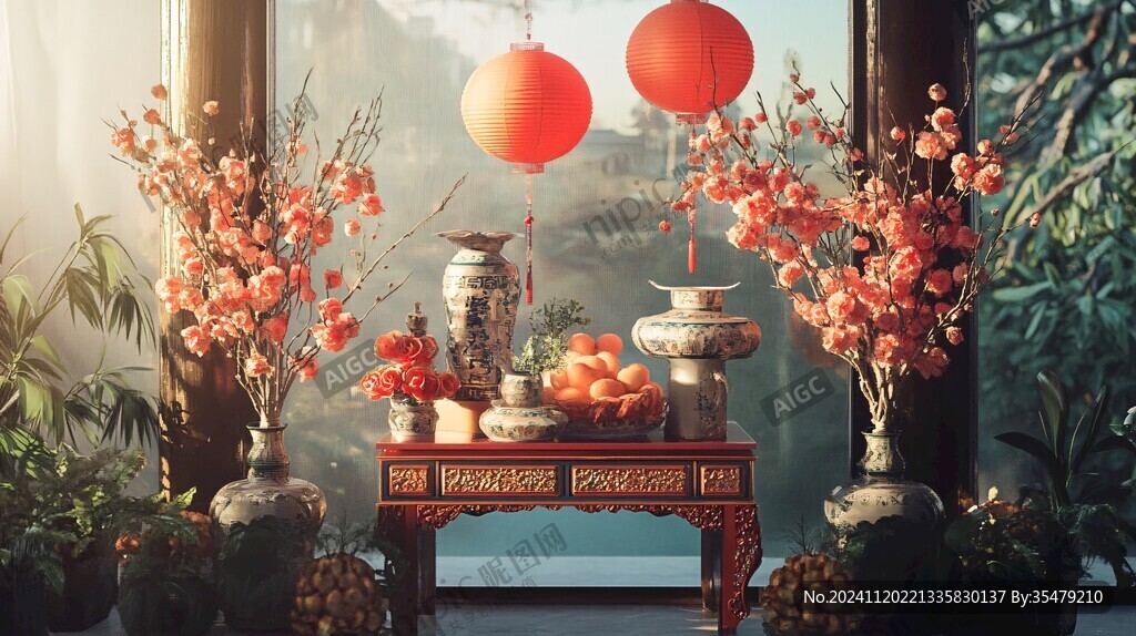 古代迎春纳财场景