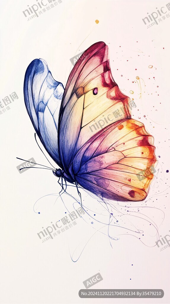 插画梦幻蝴蝶