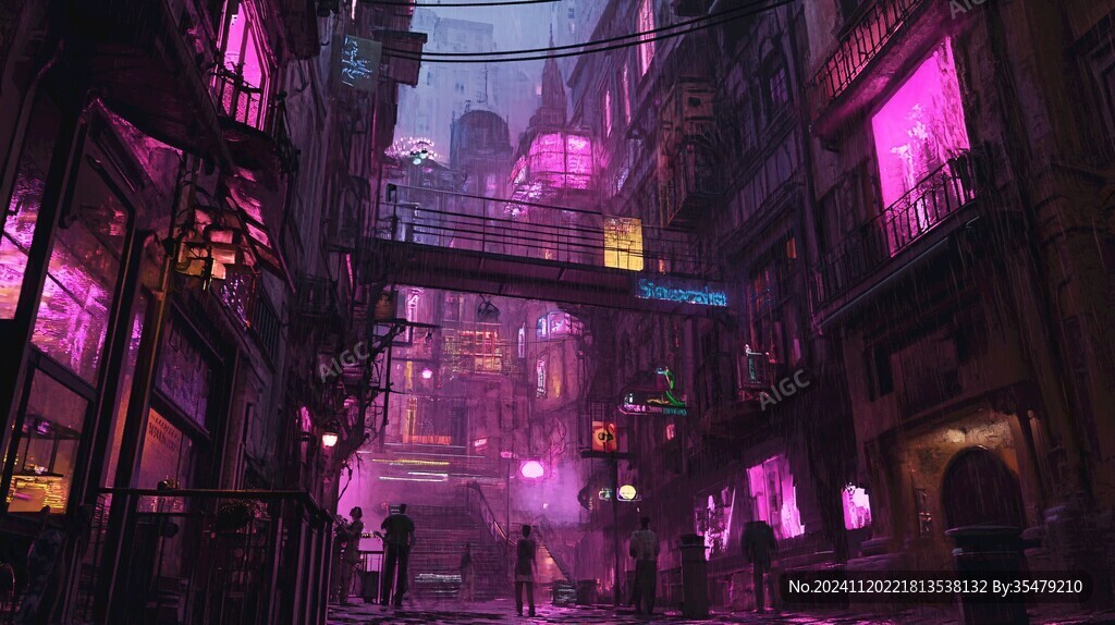 场景赛博插画