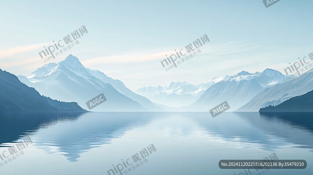 山景湖景质感海报