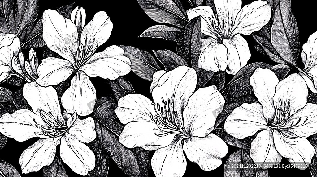 黑白百合花