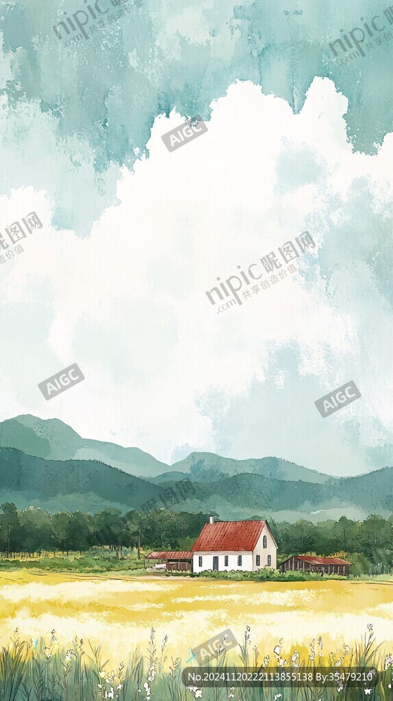 乡村场景插画