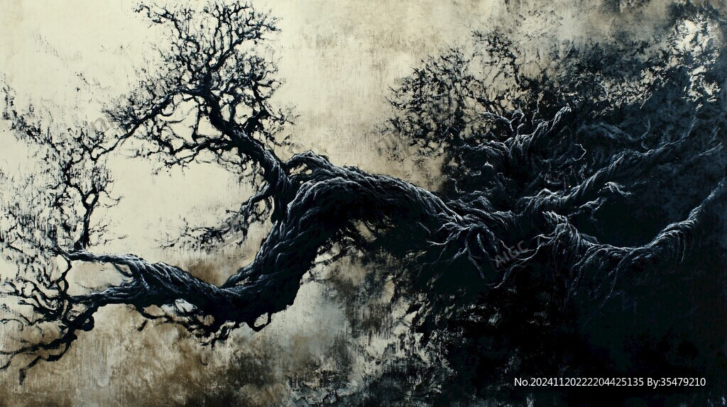 枯树抽像画背景