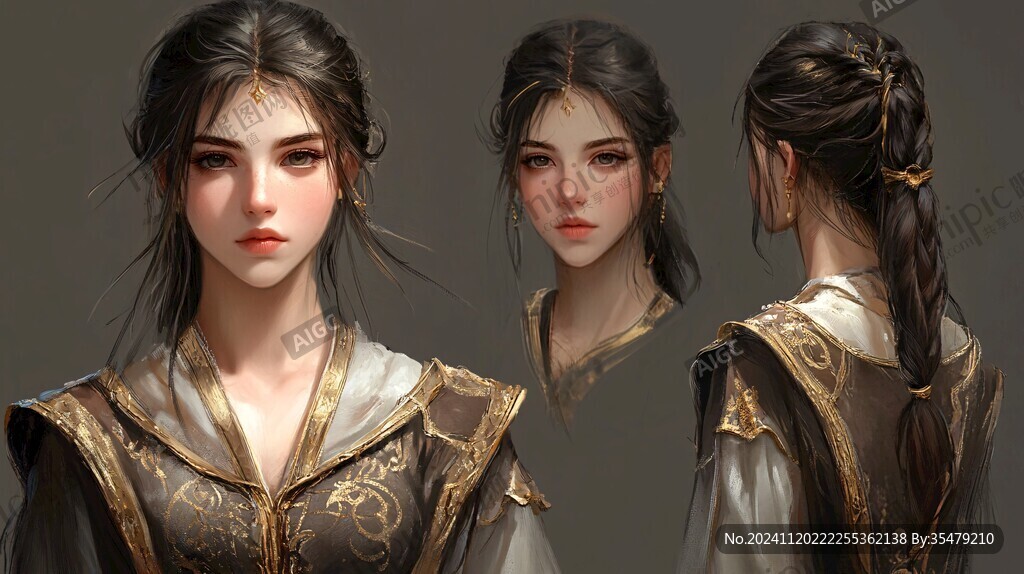 高精女孩原画稿
