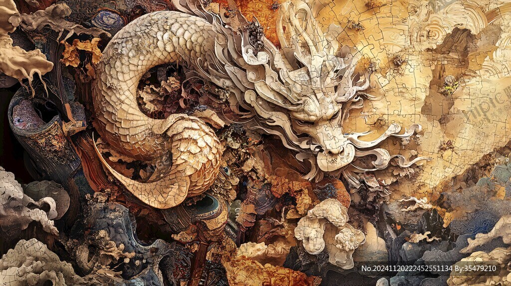 高清龙壁画