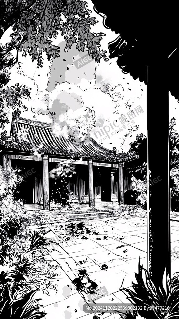 庭院线稿