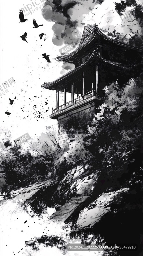 烟雨楼插画