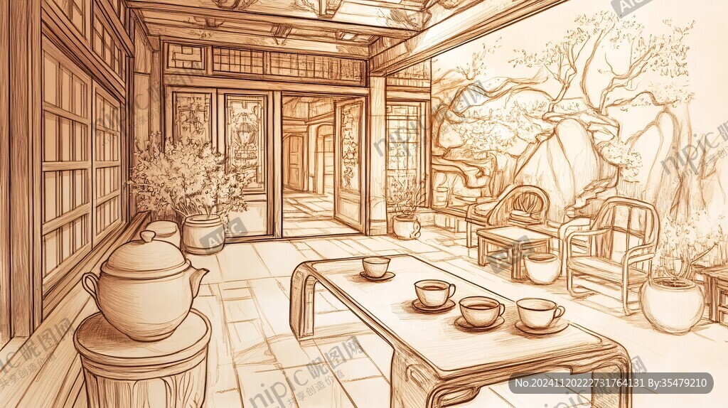 场景设计茶室