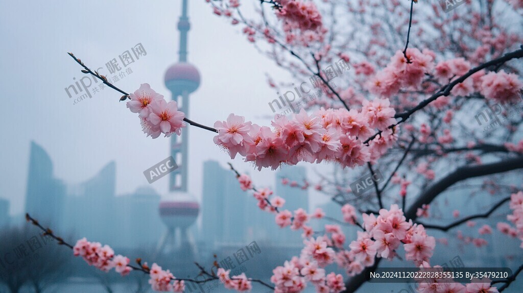 陆家嘴的樱花