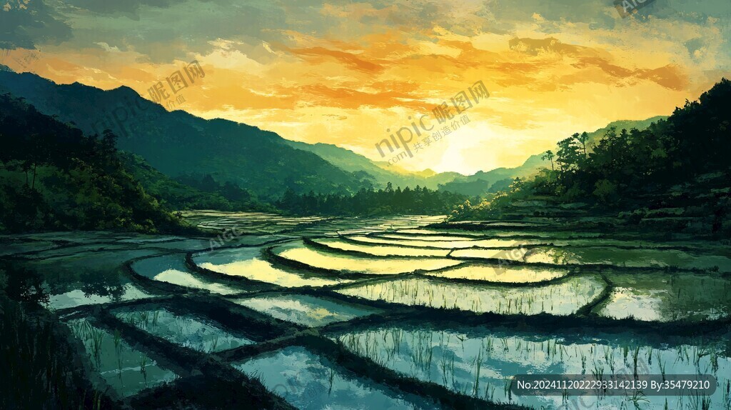 大画幅梯田风光