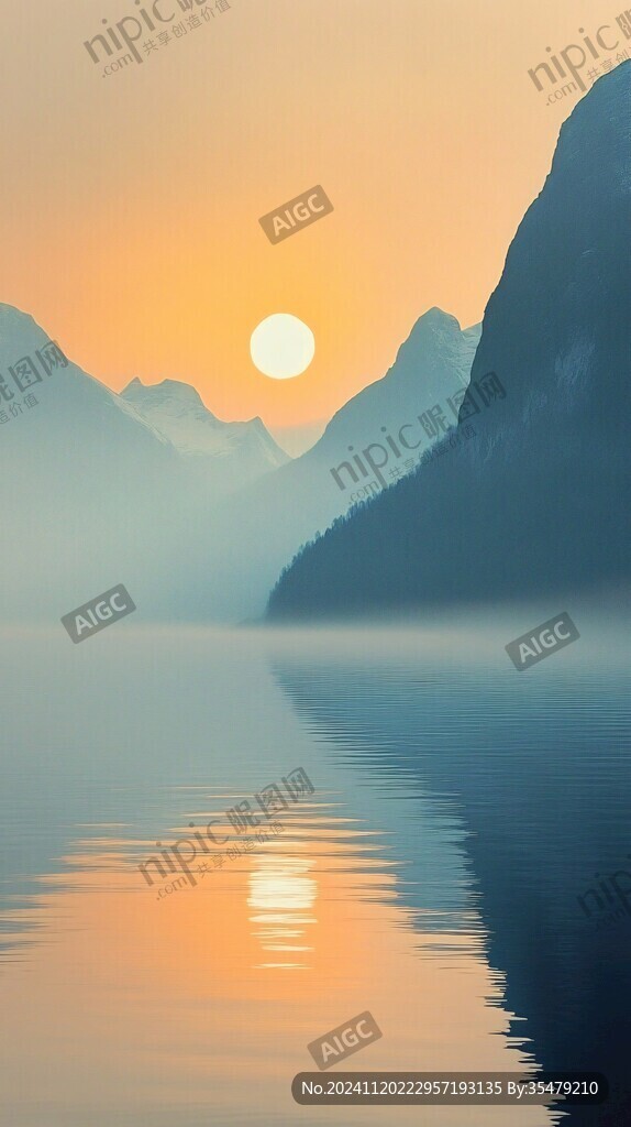 大幅高清山水日出