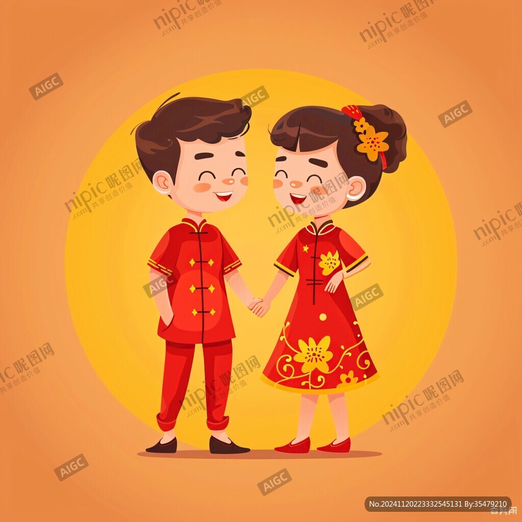 卡通中式新人