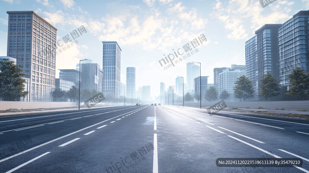 城市道路透视图