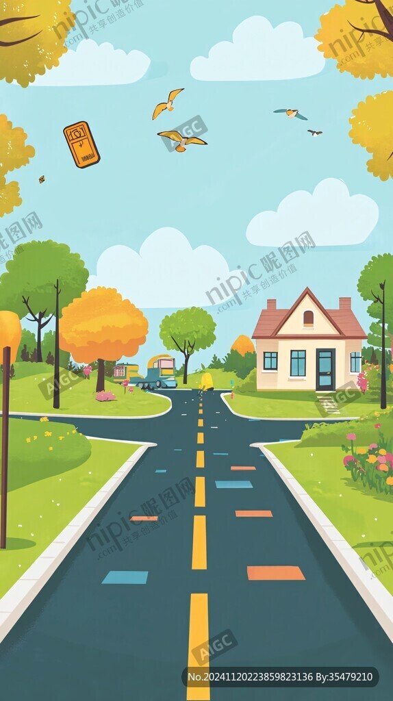 金秋秋天道路小路