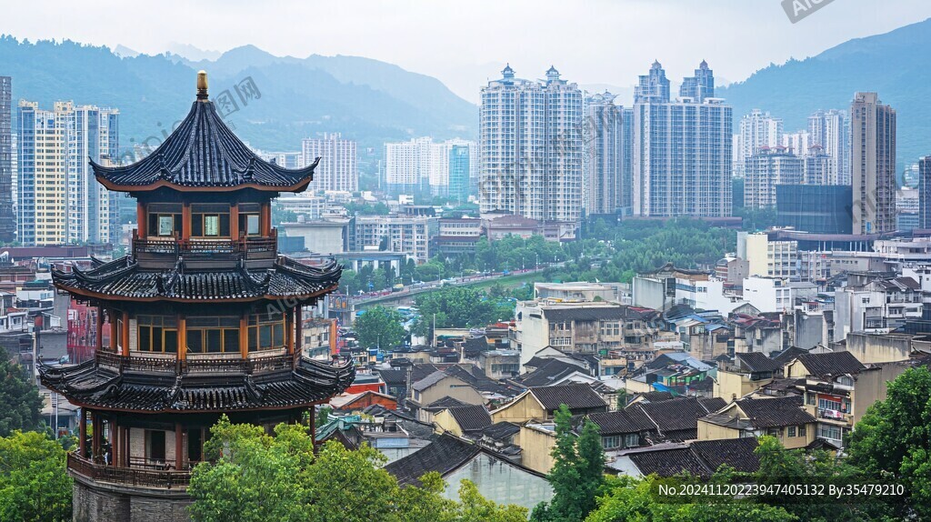 清风阁城市风光