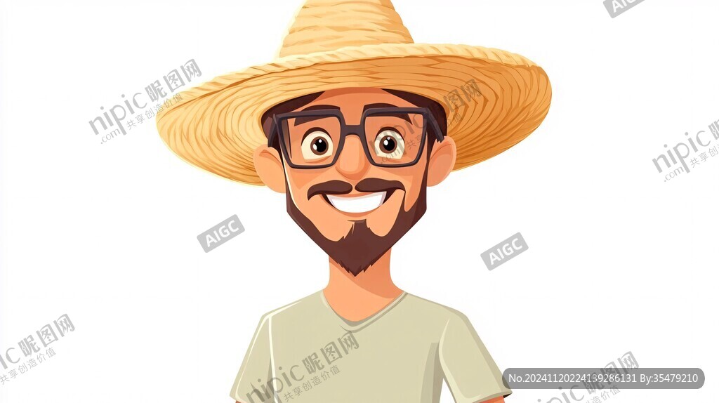 卡通草帽小哥