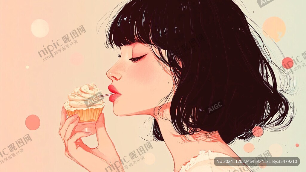 女孩插画封面插画