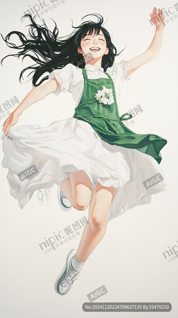 清爽少女插画