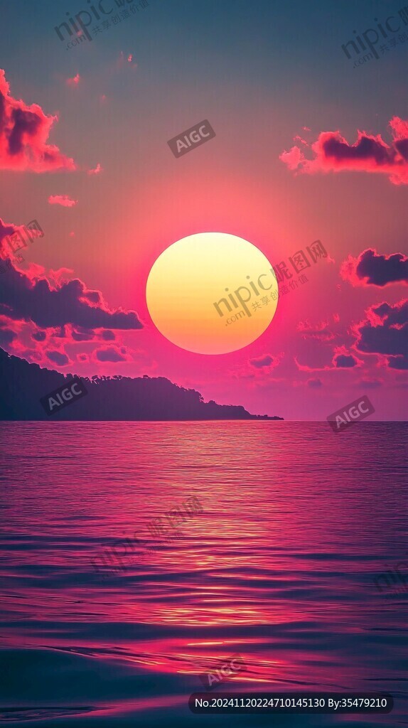太阳落山海平面海洋