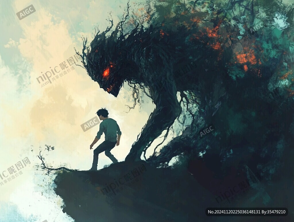怪物场景插画