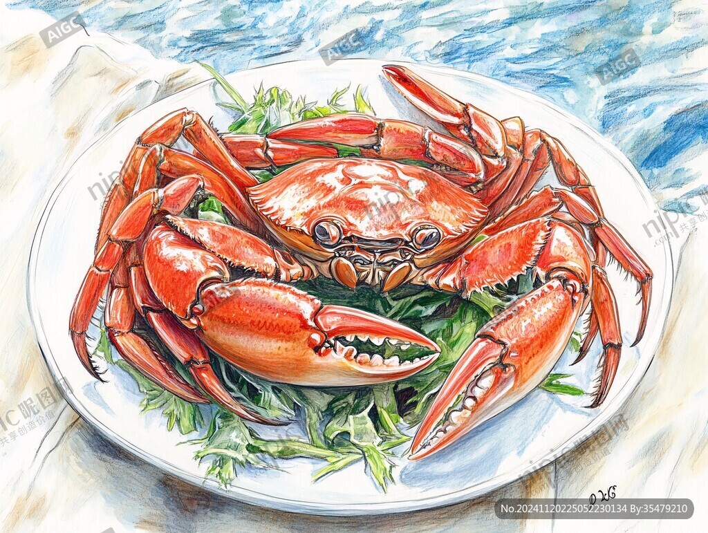 肉蟹手绘