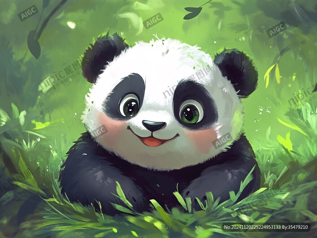 熊猫绘本插图插画