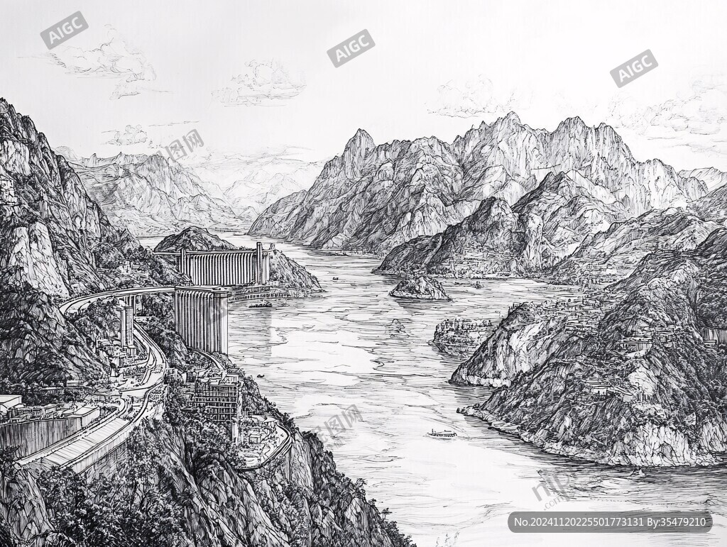 瞿塘峡插画