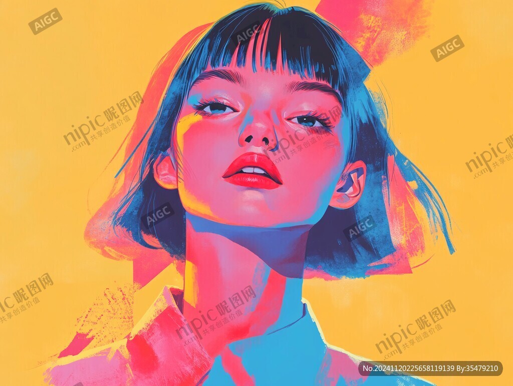 少女海报插画