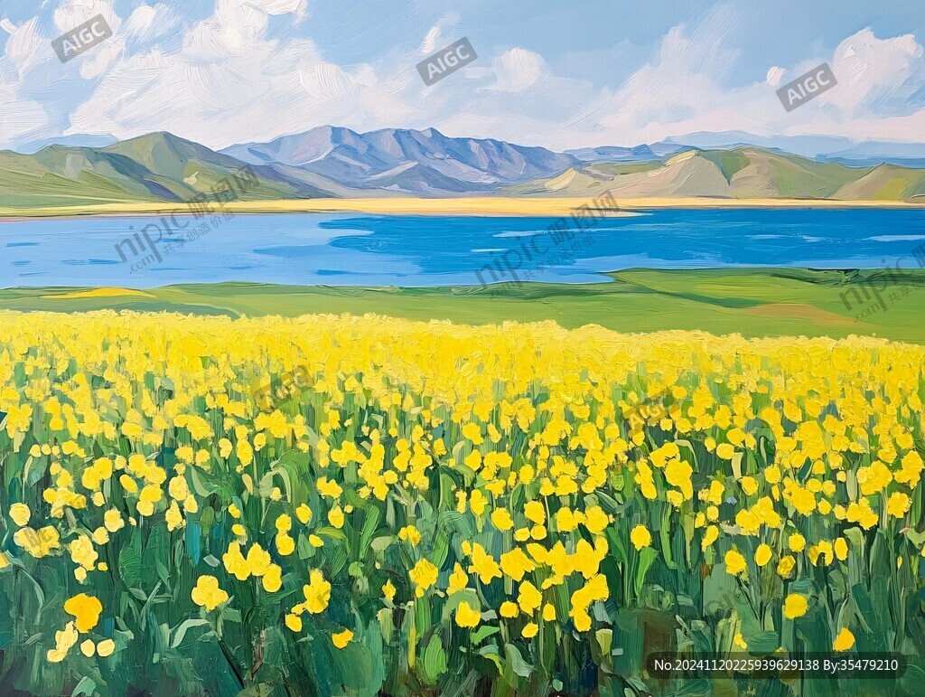 油画油菜花
