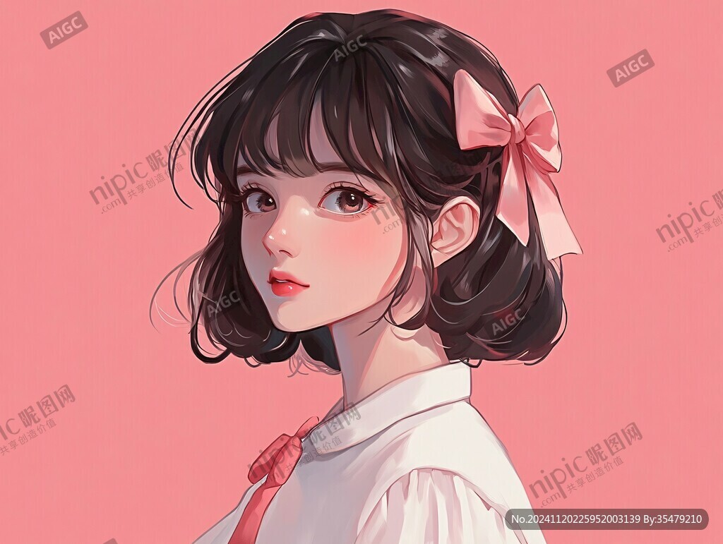 板绘少女插画
