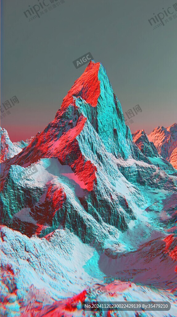 粉红色的3d山脉