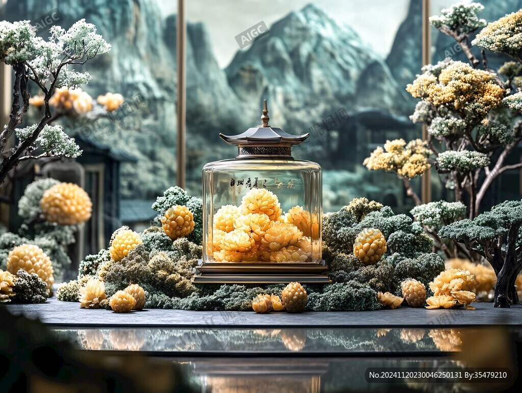 工笔金丝皇菊