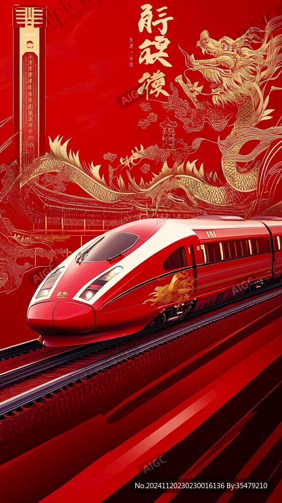 2024龙年高铁海报