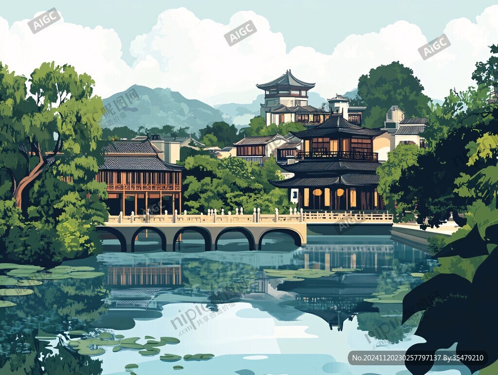 弇山园插画