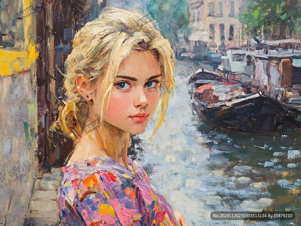 油画女孩
