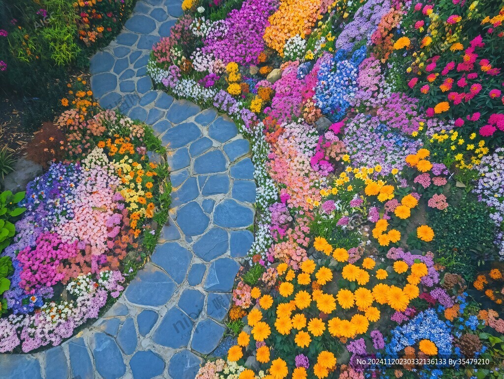 扇形花墙