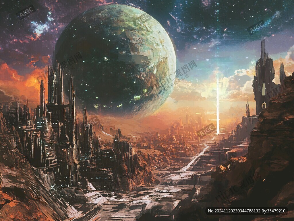 外星球幻想场景插画
