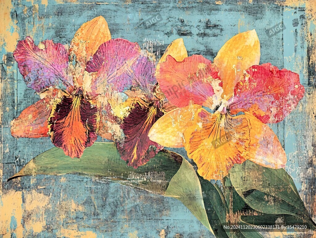 油画鸢尾花装饰画